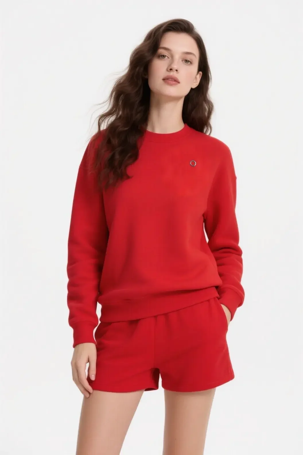 موضة جديدة 2025 سترة مريحة بشعار عاكس ثلاثي الأبعاد أمريكي ثقيل الوزن ورياضات غير رسمية فضفاضة لليوجا برقبة دائرية #5