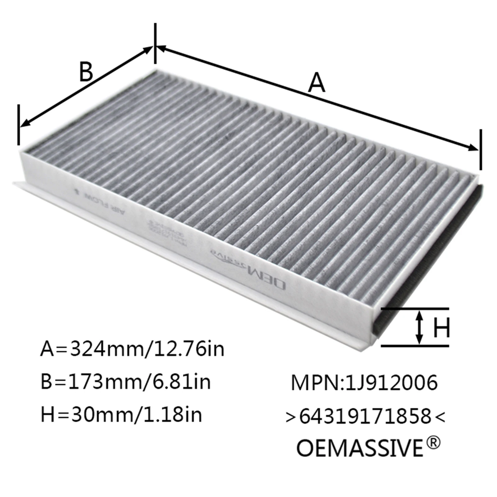 Pollen Cabin Air Filter For BMW 6 Series E64 Convertible 645Ci N62B44 4398CC 650i N62B48B 4799CC M6 S85B50A 4999CC 2003 - 2010