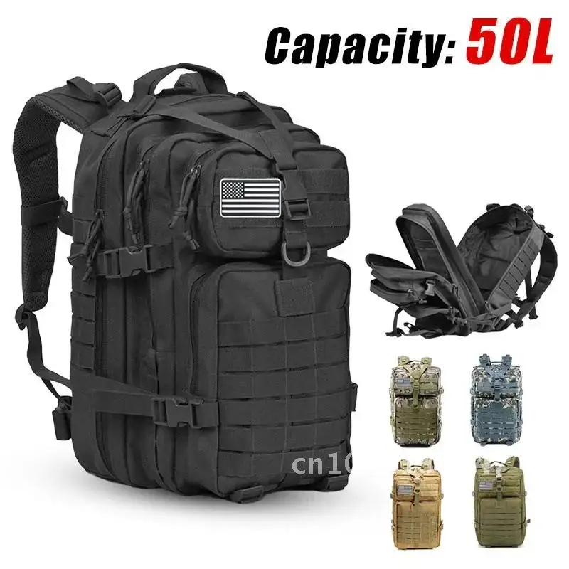 

25L;/50L Large Capacity Men Tactical Camping 3P Hiking Hunting Bags Softback Outdoor Backpack Waterproof Bag