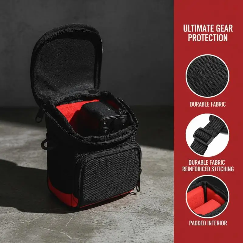 Waterproof Nylon SLR Camera Bag Mini Black Digital Photography Shoulder Sling Backpack Case Anti Scratch Shockproof Travel Pack