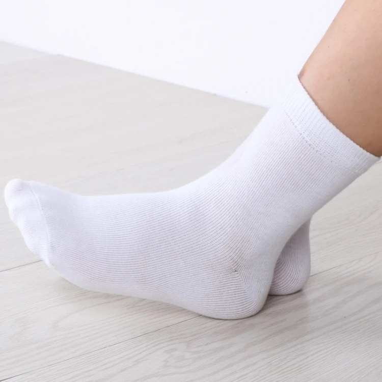 5er-Pack Kindersocken aus Baumwollmischung, Crew-Socken für Jungen und Mädchen, bequem, atmungsaktiv, einfarbig, weiße Kindersocken für die Schule – Detail 7