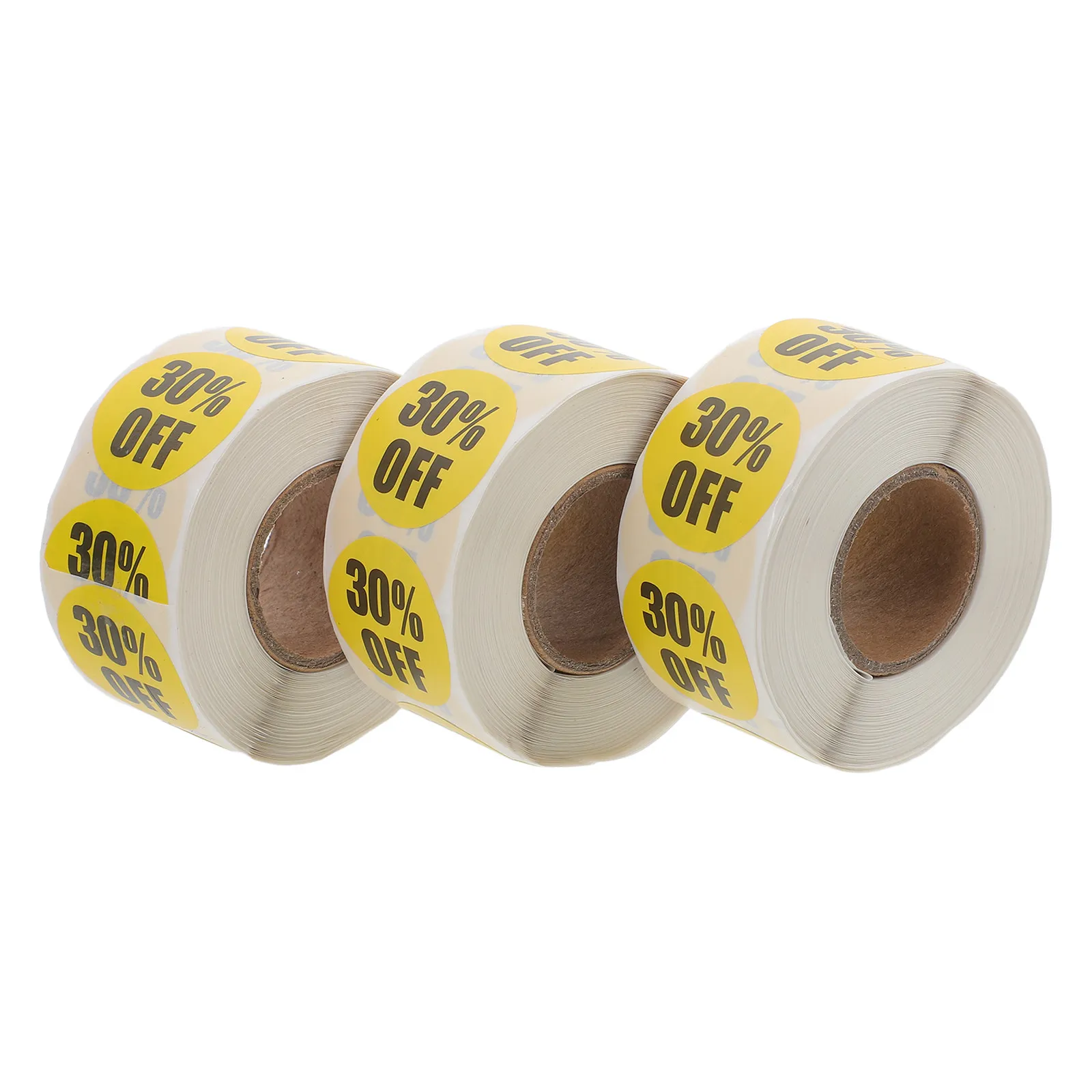 

3 Rolls Bright Round Stickers Retail Store Supermarket Price Decals Adhesive Labels Thick Coated Paper Easy Removal No