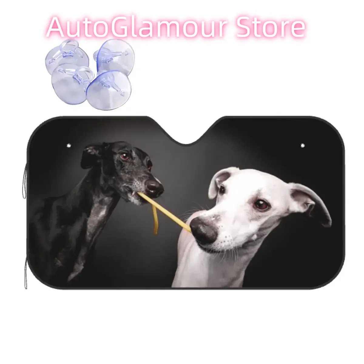 

Greyhound Whippet Lurcher Galgo Dog Windshield Sunshade Funny Car Front Windshield 70x130cm Sun Visor Heat Reflector