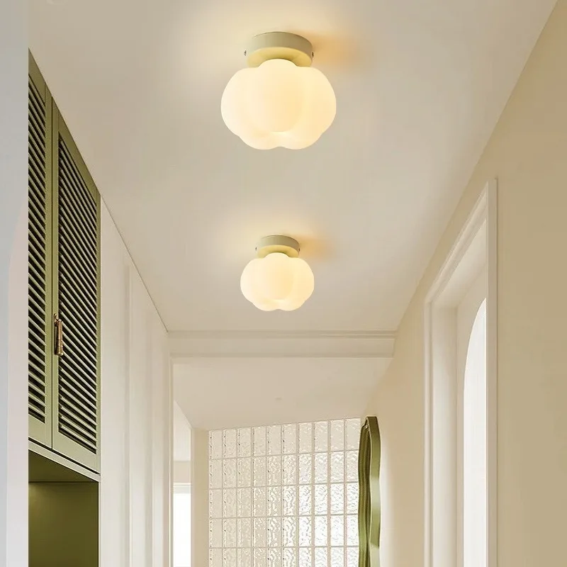 Petit plafonnier LED au design de Aliments de couleur crème, moderne et minimaliste, pour le couloir, l'entrée, le balcon, la salle à manger et l'armoire