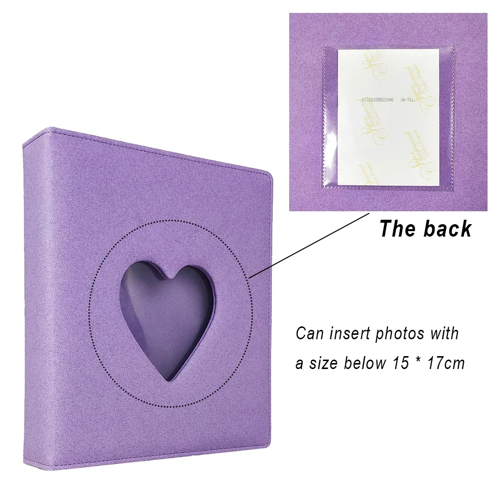 A5 PU Leather Photo Album Heart Shaped Hollow Design Scrap Book Idol Photocard Holder Photocard Binder 10×15/4×6 Collector Book