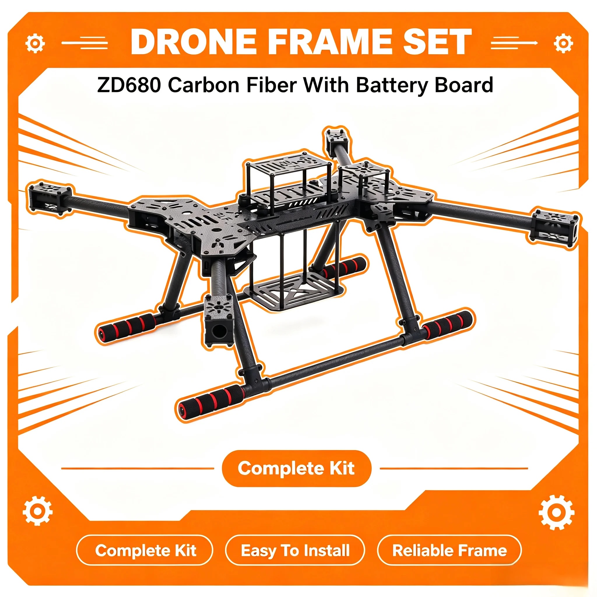 NEW ZD680 6C PRO M8N/M9N/M10 Full Carbon Fiber Hexa-Rotor Foldable Arm Hexacopter Frame Kit with Unflodable Landing Gear