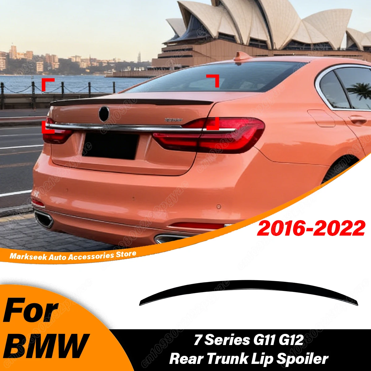 

For BMW 7 Series G11 G12 2016 2017 2018 2019 2020 2021 2022 Car Rear Trunk Lip Spoiler Wing ABS Splitter Body Modification Kit