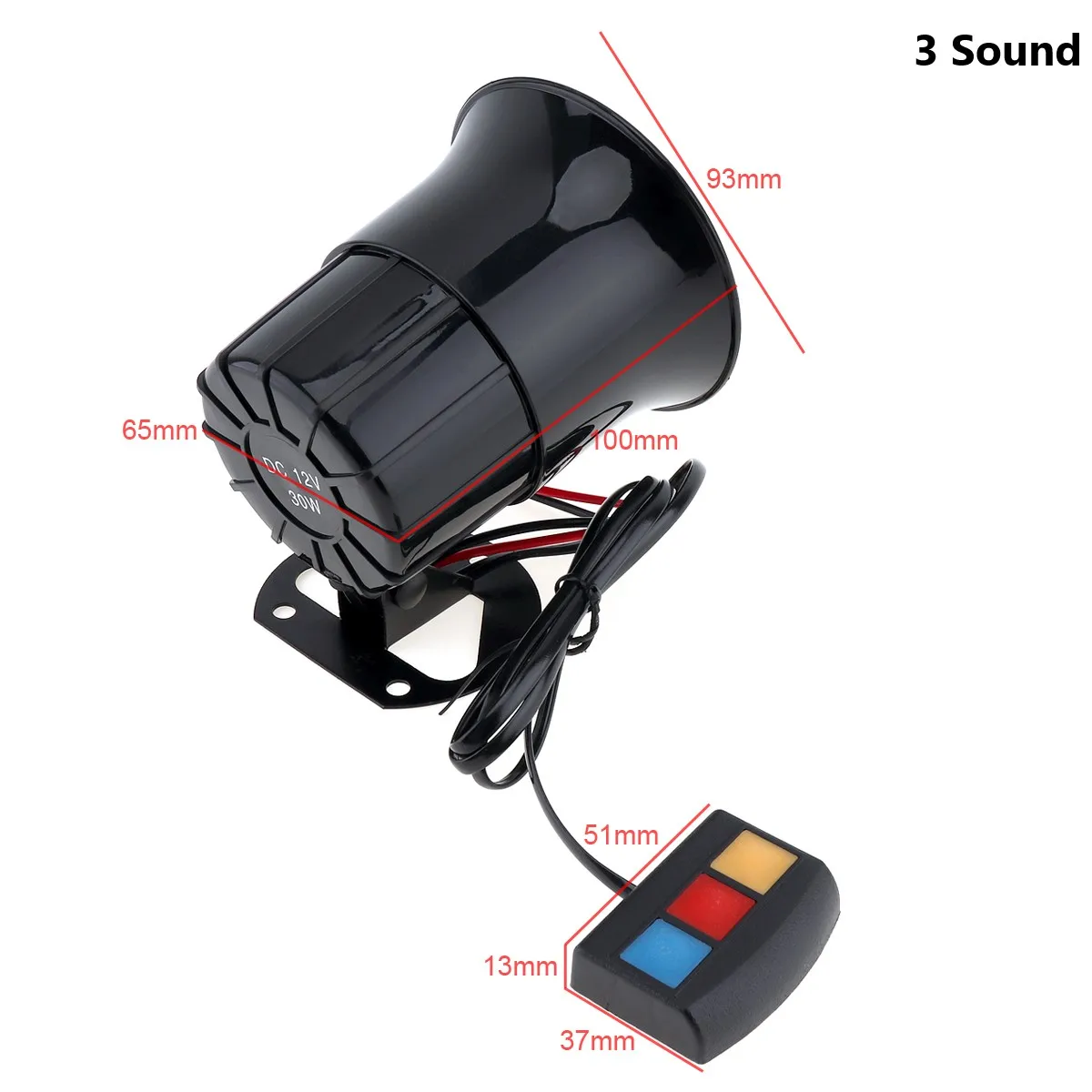 3 / 6 Sound 30/100W Loudspeaker Horn Motorcycle Car Truck Speaker Warning Alarm Siren Fire Ambulance Horn Loudspeakers