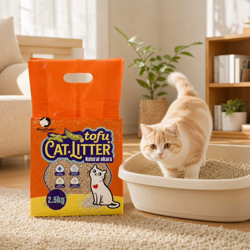 SlowDust, arena para gatos a b - Tofu Cat Litter Flushable Natural Plant reseña y precio