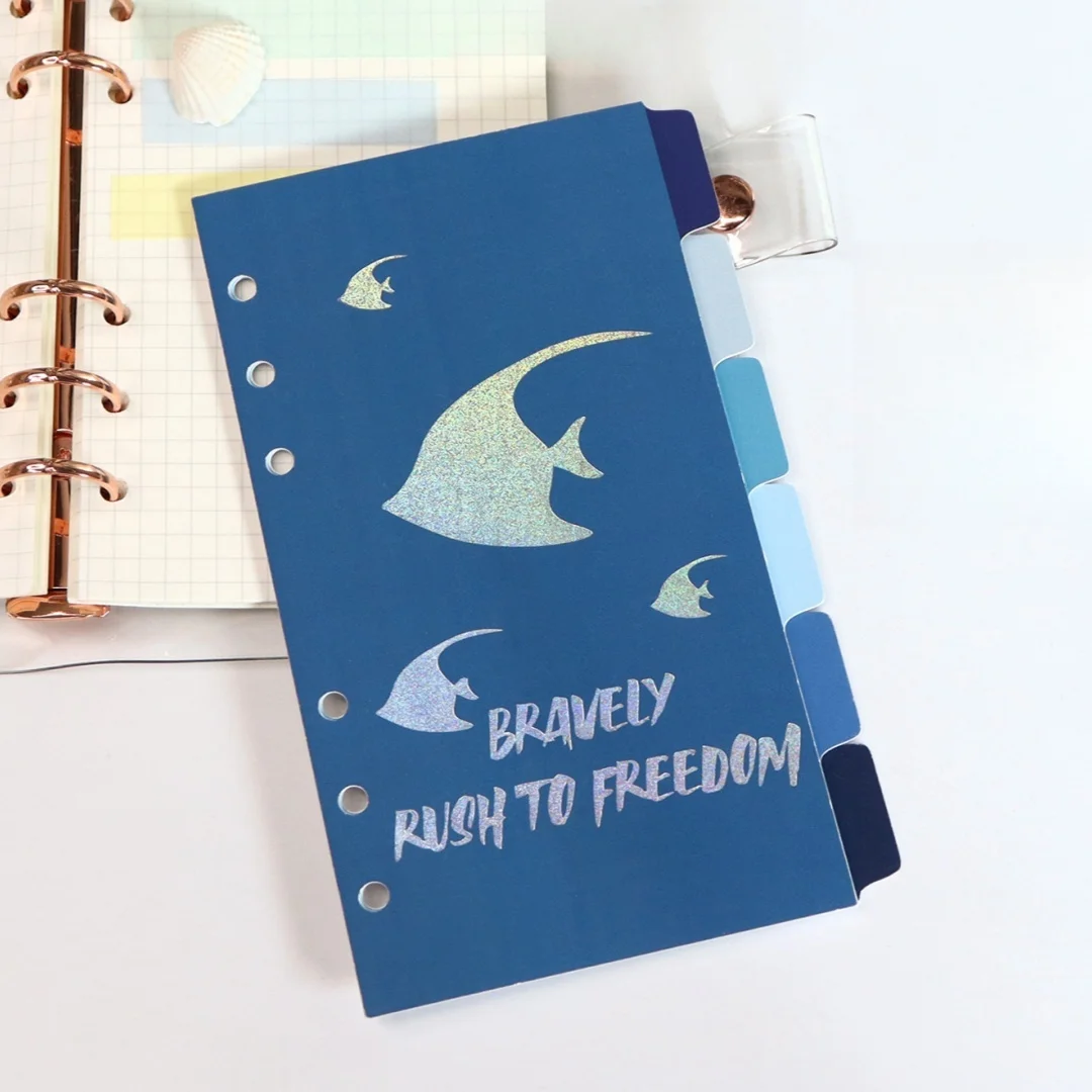 6 قطع/مجموعة من ورق الأوراق السائبة للتصنيف البحري، ورق مؤشر مثقوب متعدد الألوان، مستلزمات التعلم المكتبية والمدرسية