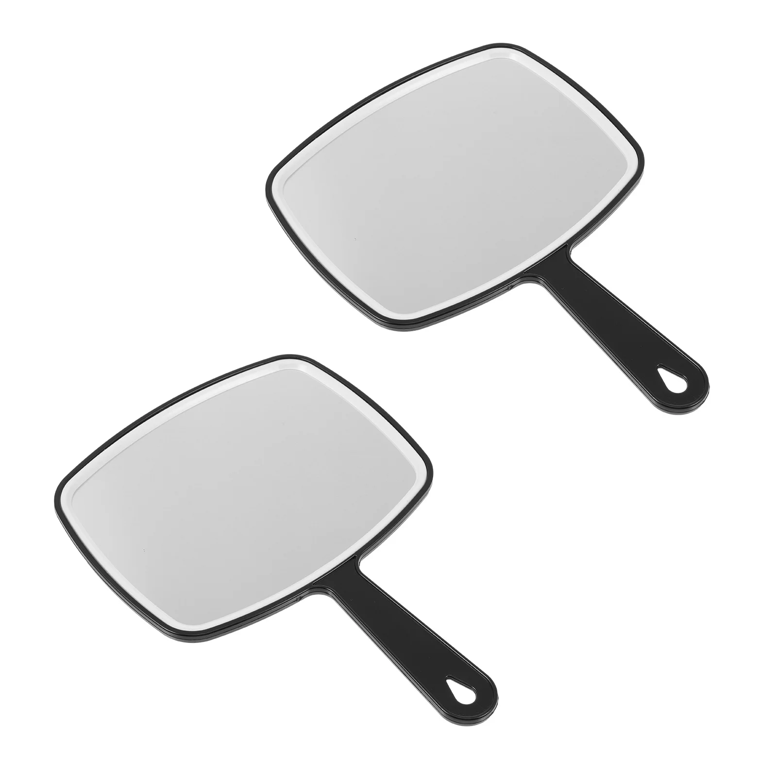 

2Pcs Beauty Handheld Mirror Clear Reflection Surface Simple Elegant Design Portable Makeup Accessory for Home Travel Daily Use