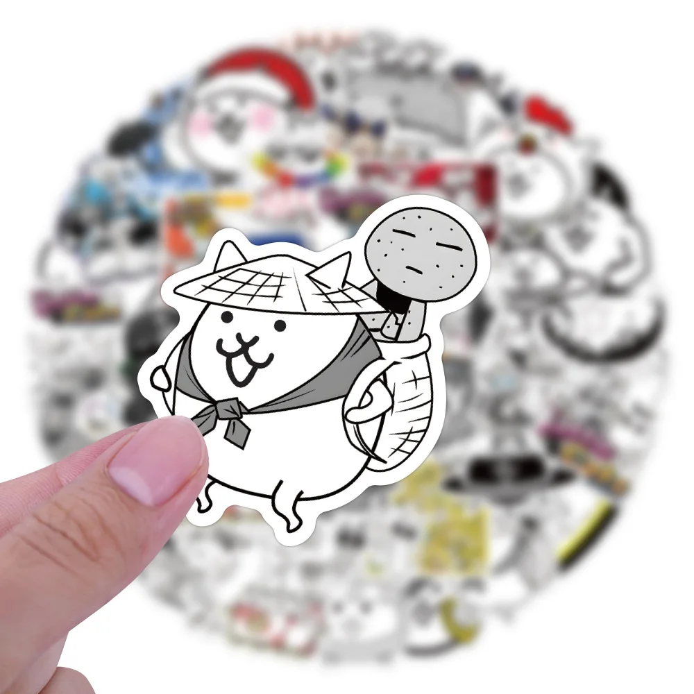 

50PCS Game Battle Cats Cartoon Cute Funny Doodle Decal Children's Toys Gift DIY Water Cup Pencil Box Scrapbook Refrigerator Desk