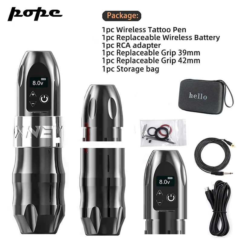 POPE sustainable Wireless Rotary Tattoo Pen Machine Gun Wireless Tattoo Machine Tattoo Pen Wireless Pen