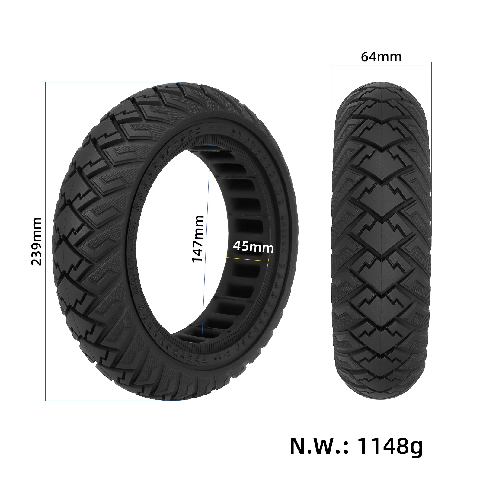 Ulip Scooter Solid Tire 250x64/250x54 Tubeless Tyre Front Or Rear Wheel Replacement 10 Inch Rubber Solid Tyre For Xiaomi 4 Ultra