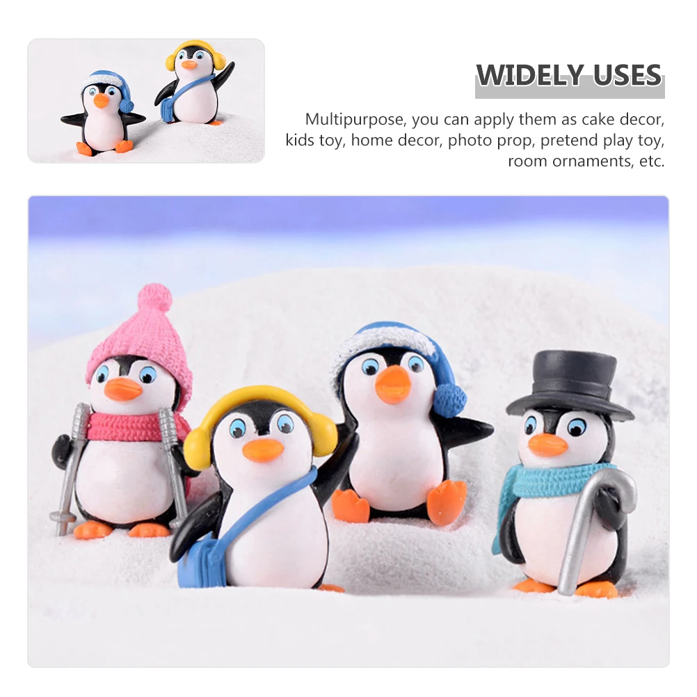 

12pcs Micro Penguin Figurines Miniature Penguin Figures Cake Decor Home Room Decoration Kids Gift For Boys Girls