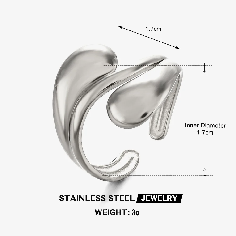 Minimalist Line Open Ring Designer Neutral Jewelry Geometrically Smooth Stainless Steel Adjustable Rings Couples Gift Items