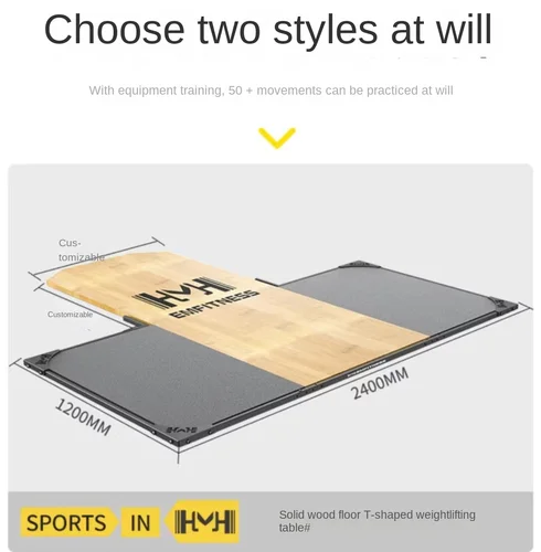 Imagen 1 del producto SRJOINFIT Plataforma de levantamiento de pesas de personalización gratuita, tablero de madera maciza, plataforma de tracción dura con marco en cuclillas