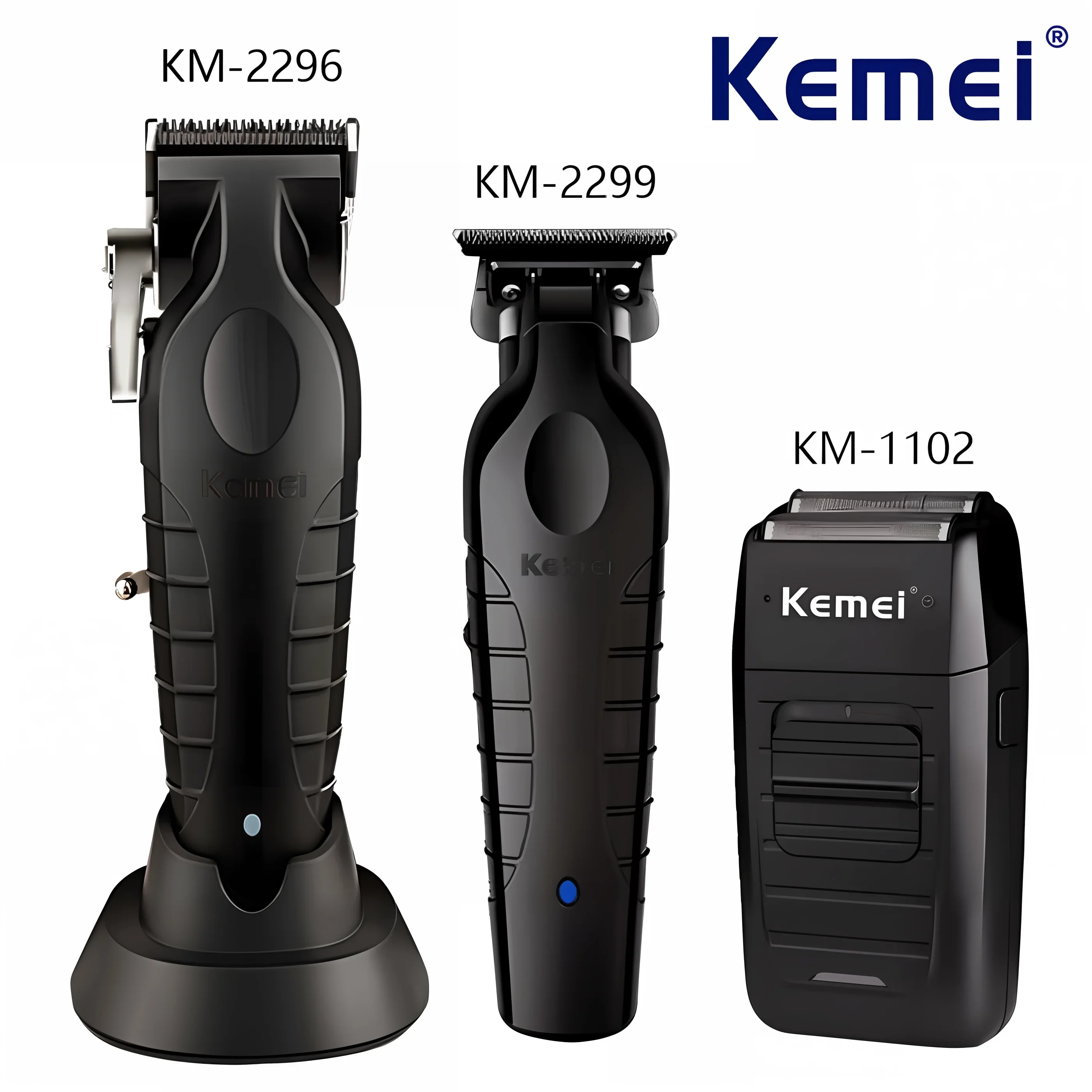 kemei-km-2296-km-2299-km-1102-professional-men's-barber-set-men's-electric-razor-electric-barber-hair-clippers-men
