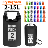 2-15L Waterproof Swimming Bag Dry Sack Floating Dry Gear Bags Beach Seaside Boating Storage Drifting Rafting Bag for Outdoor