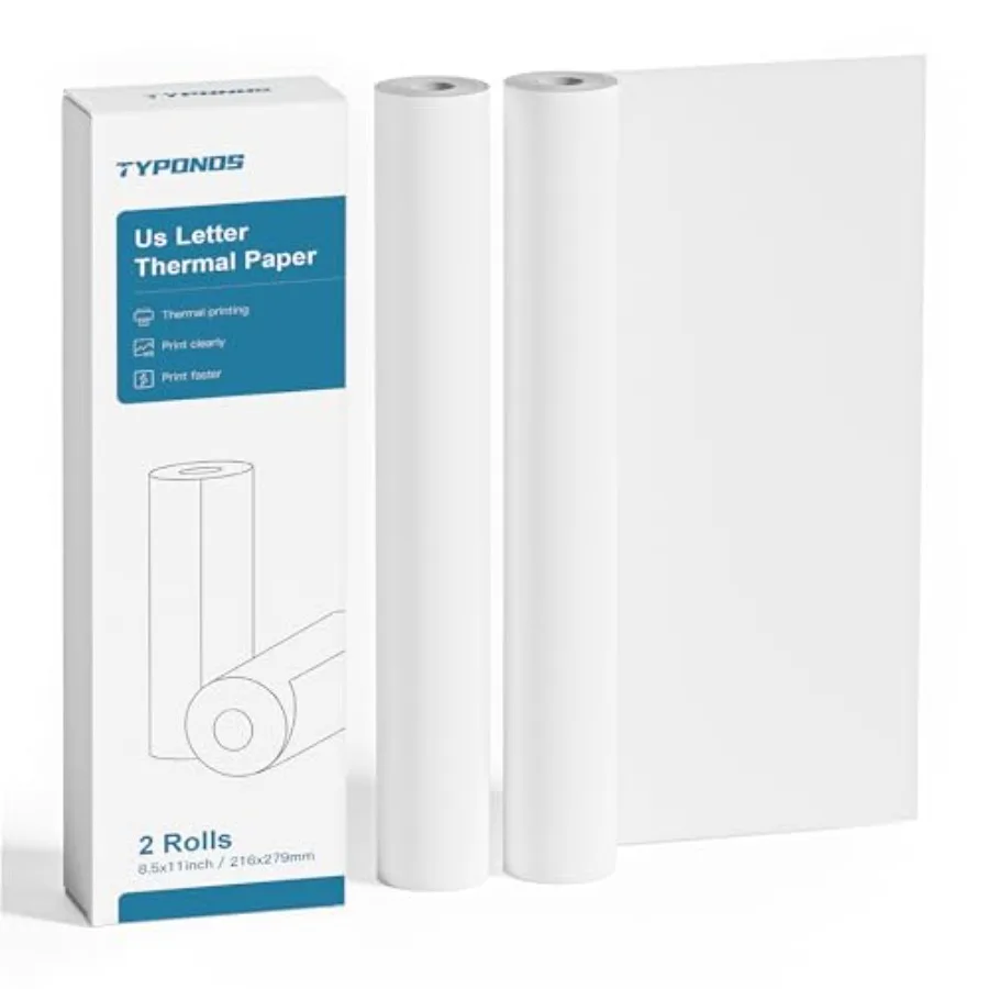 D820 Continuous Thermal Printer Paper 8.5 x 11 Inch