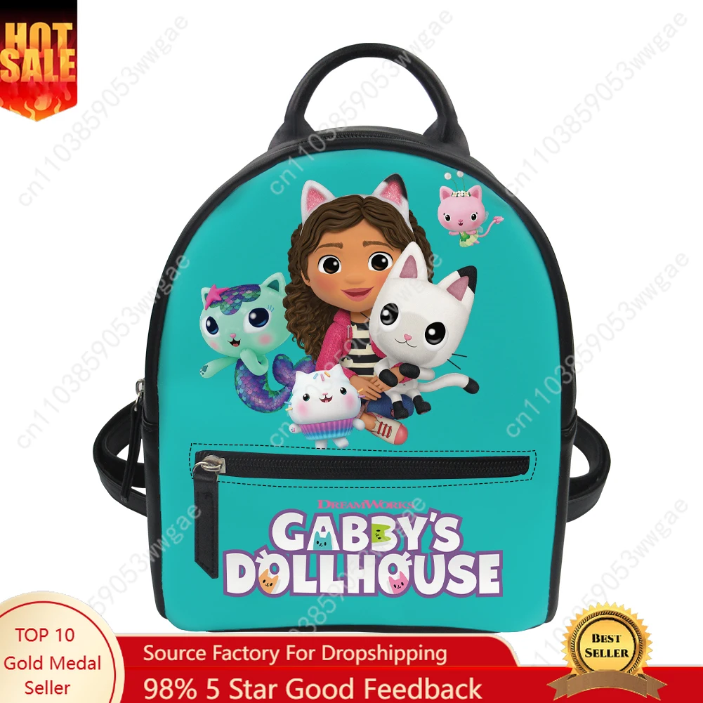 Gabby's Dollhouse Backpack Purse Womens Schoolbag Custom Double Shoulder Bags High Quality Mini Daypack Leather Travel Bag Gift