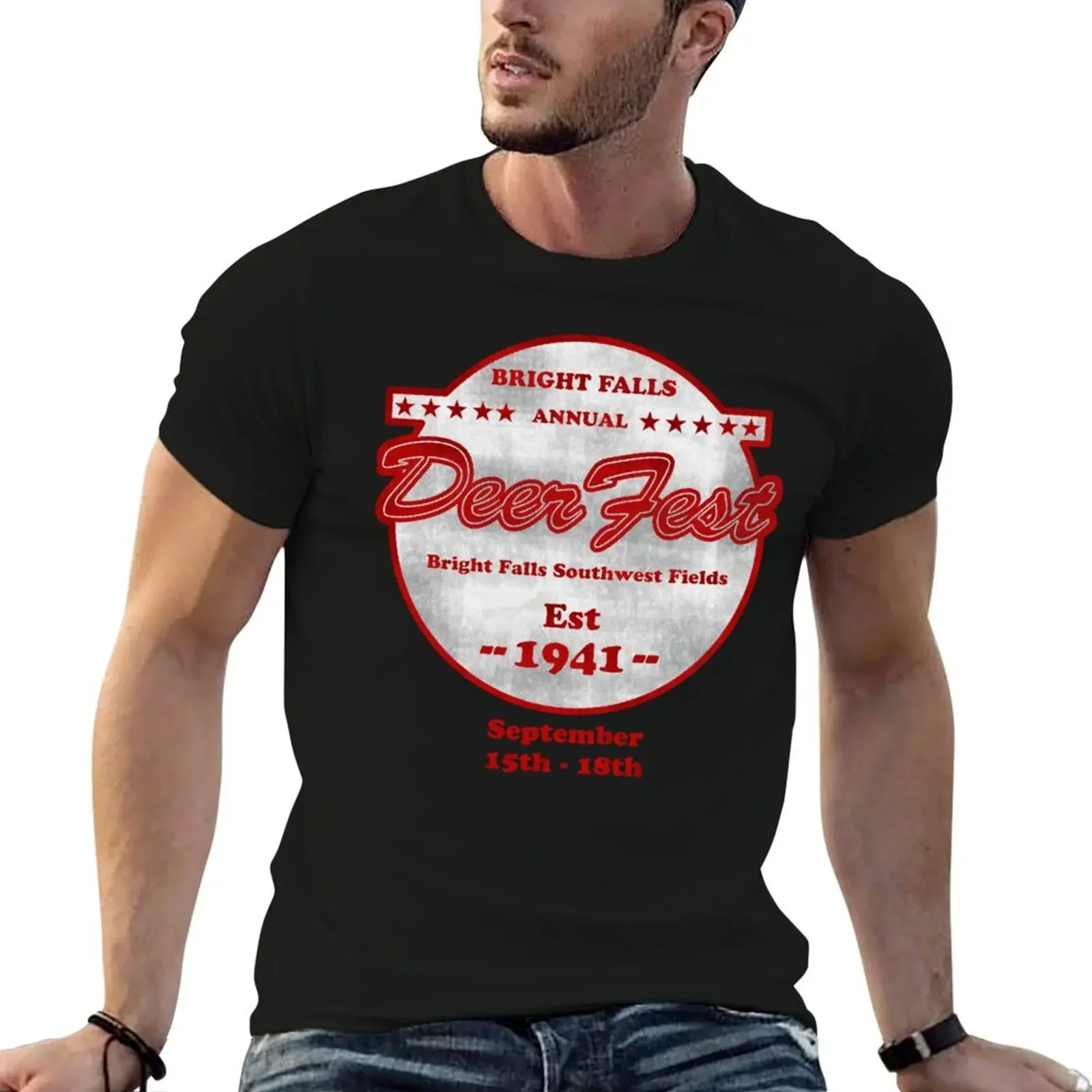 Deerfest T-Shirt summer tops funny meme t-shirts T-shirts man Men's t shirts