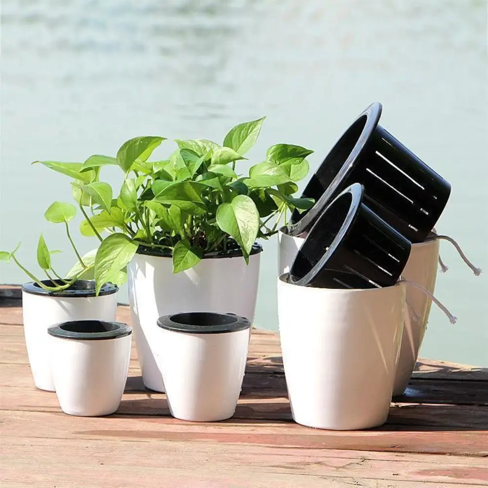 New Self Watering Lazy Plant Pot Plastic Garden Supplies Hydroponic Planter Including Liner Soil Flower Pot