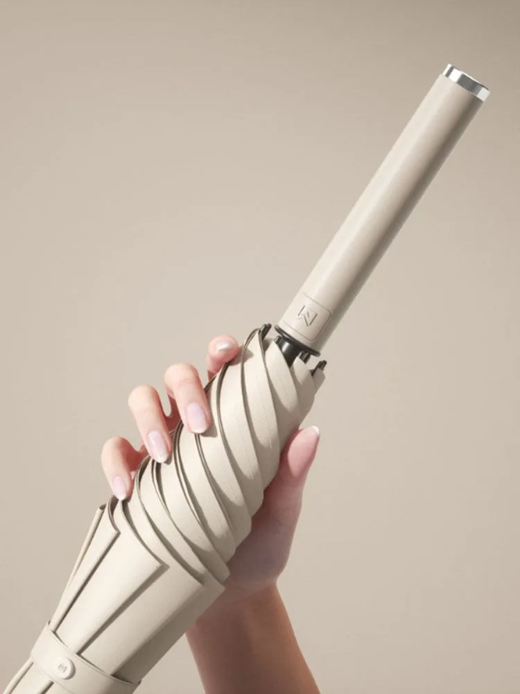 Высококачественный зонт с длинной ручкой и светодиодной подсветкой. Нескользящий увеличенный деловой зонт с прямой ручкой и защитой от подбородка. Прочный зонт из ребра.