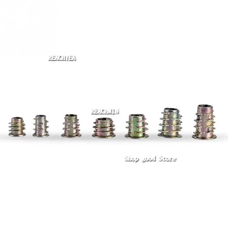 70pcs M4/M5/M6 Zinc Alloy Nuts Woodworking Screwing Nut Furniture Hex Drive Head Insert Nut Set Furniture Nut