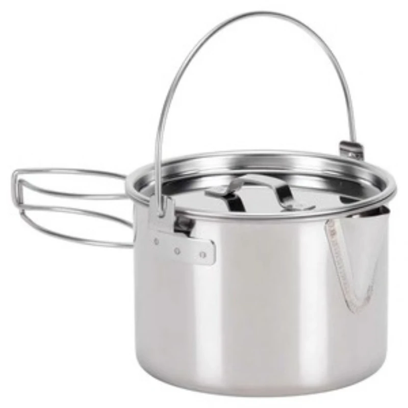 

Outdoor Soup Pot Kettle Camping Pot Noodle Pot Tableware, Stainless Steel Teapot