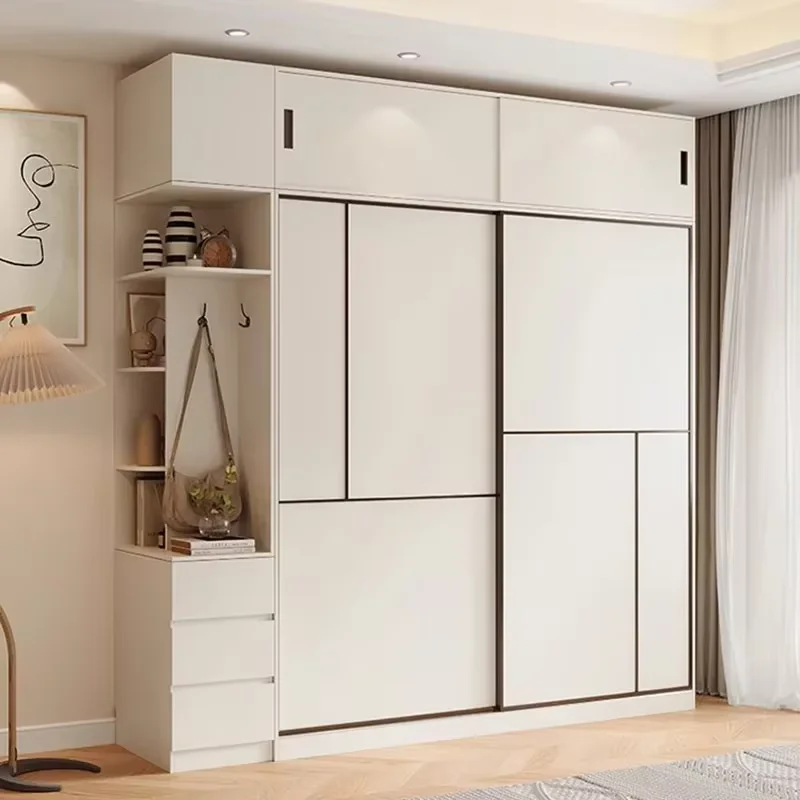 Luxury Nordic New Wardrobe Modern Wooden White Organization Wardrobe Storage Drawers Ropero Armable De Ropa Bedroom Furniture