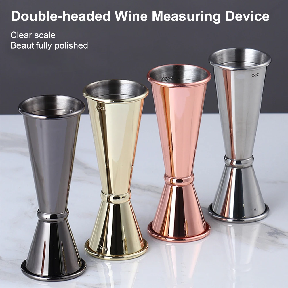 

1oz/2oz Cocktail Wine Shaker Stainless Steel Double-Ended Measuring Cup Drink Spirit Jigger with Measurement