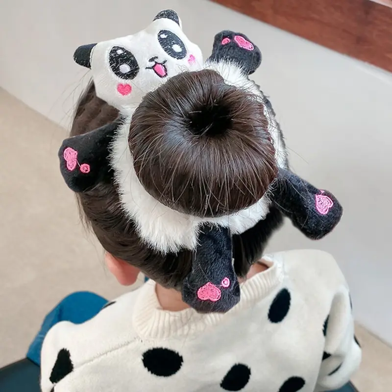 

Panda Cows Cat Rabbit Plush Elastic Hair Bands Sweet Pontail Ties Women Girl Cute Cartoon Hair Scrunchies Christmas