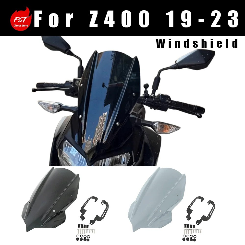 Passend für Z400 2019-2023, modifizierte erhöhte Windschutzscheibe und Windabweiser