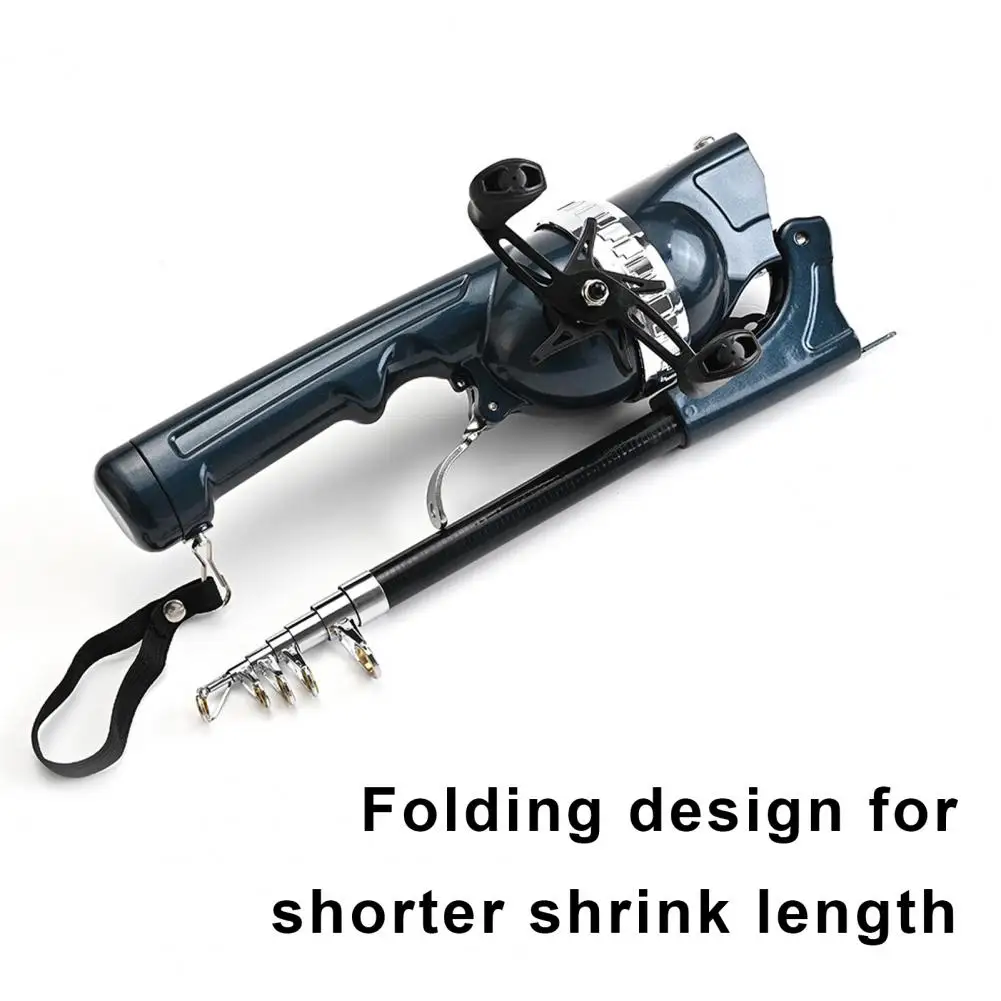 Folding Fishing Rod with Spinning Reel Built-in 80M Line Ergonomic Handle Telescopic Fishing Pole Outdoor Fishing Accessories