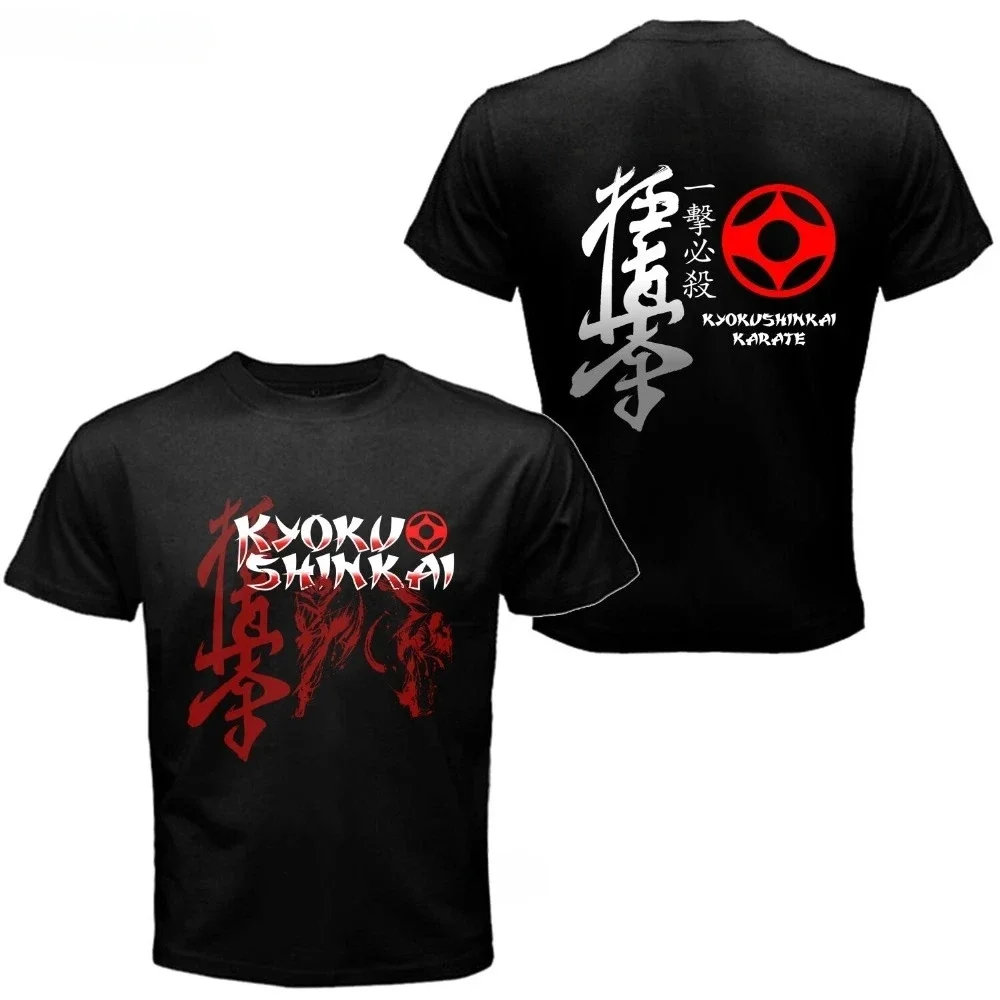 Kyokushin Kai Kan Karate One Hit Kill Mma Mix Martial Printed Graphic Cotton T-Shirt Short Sleeve