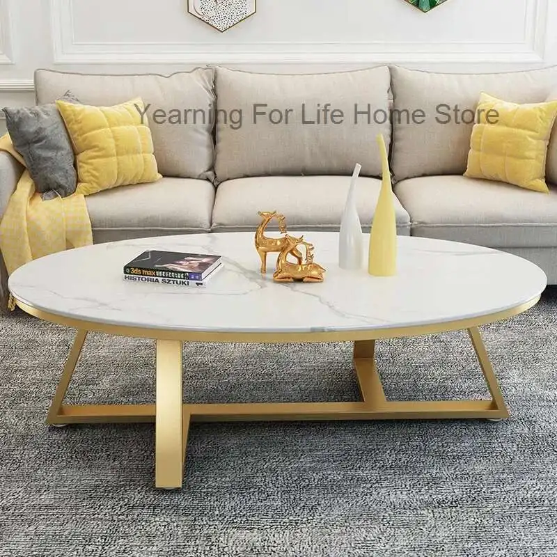 

Oval Modern Coffee Tables Luxury Marble Aesthetic Design Living Room Side Table Nordic White Mesa Centro Salon Bedroom Furniture