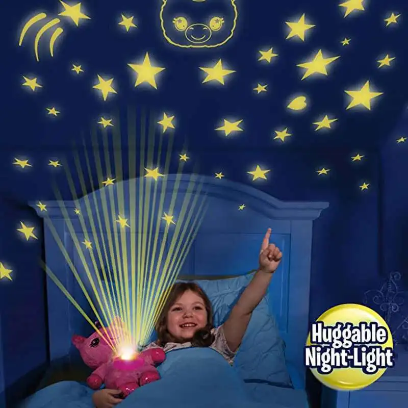 Baby Doll Projection Lamp Star Night Lights Toy Unicorn Projection Lamp Children Animal Starry Sky Sleeping Lamp Plush Toy