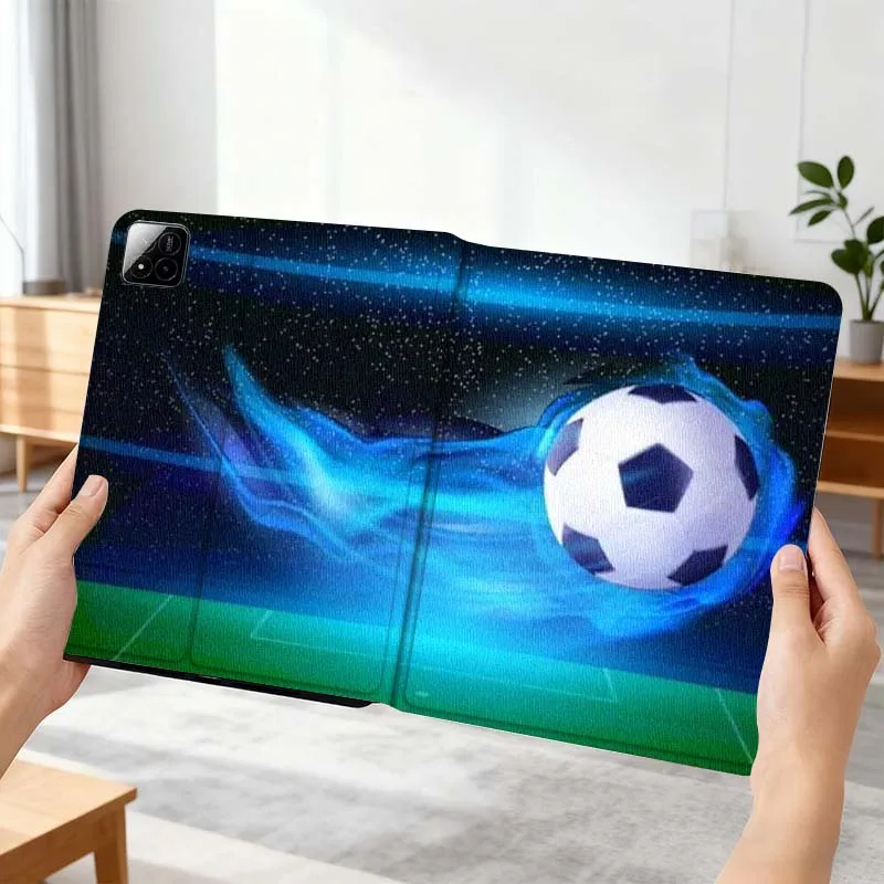 

Cool Blue Soccer Ball Gift For Xiaomi Mi Pad Mini 4 5 6 7 SE Pro Plus Redmi Pad 2 SE 2025 8.8 11 Foldable Tablet Case