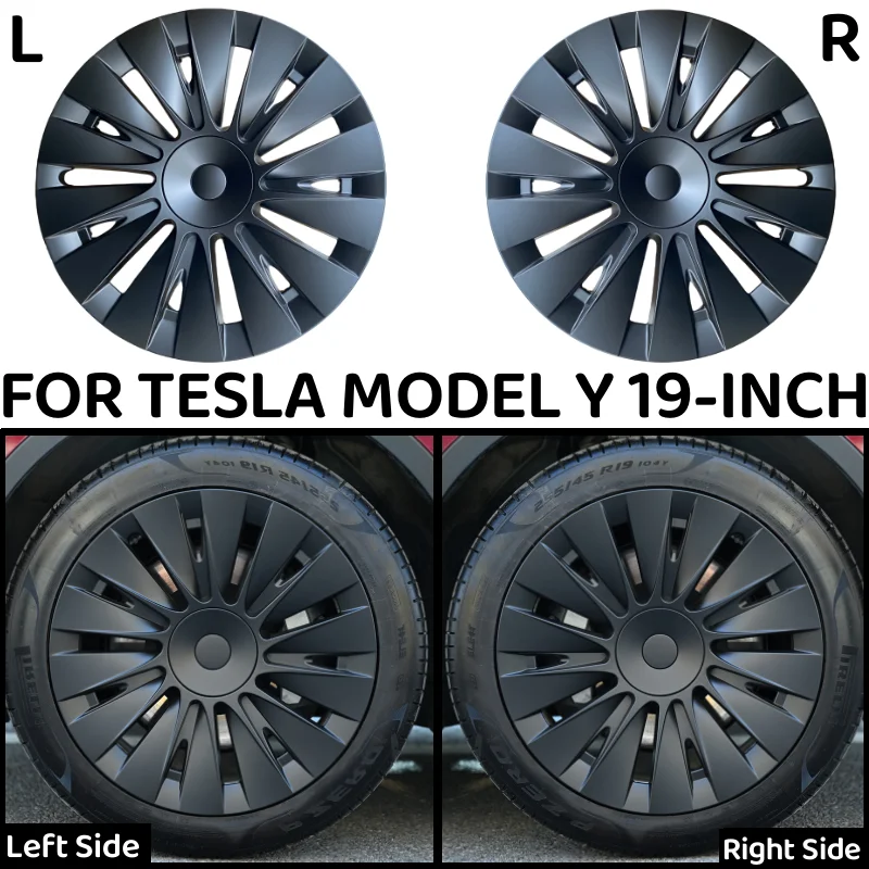 4PCS 19-Inch Hub Cap Replacement Performance Wheel Cap Automobile Hubcap Full Rim Cover Accessories for Tesla Model Y 2018-2023