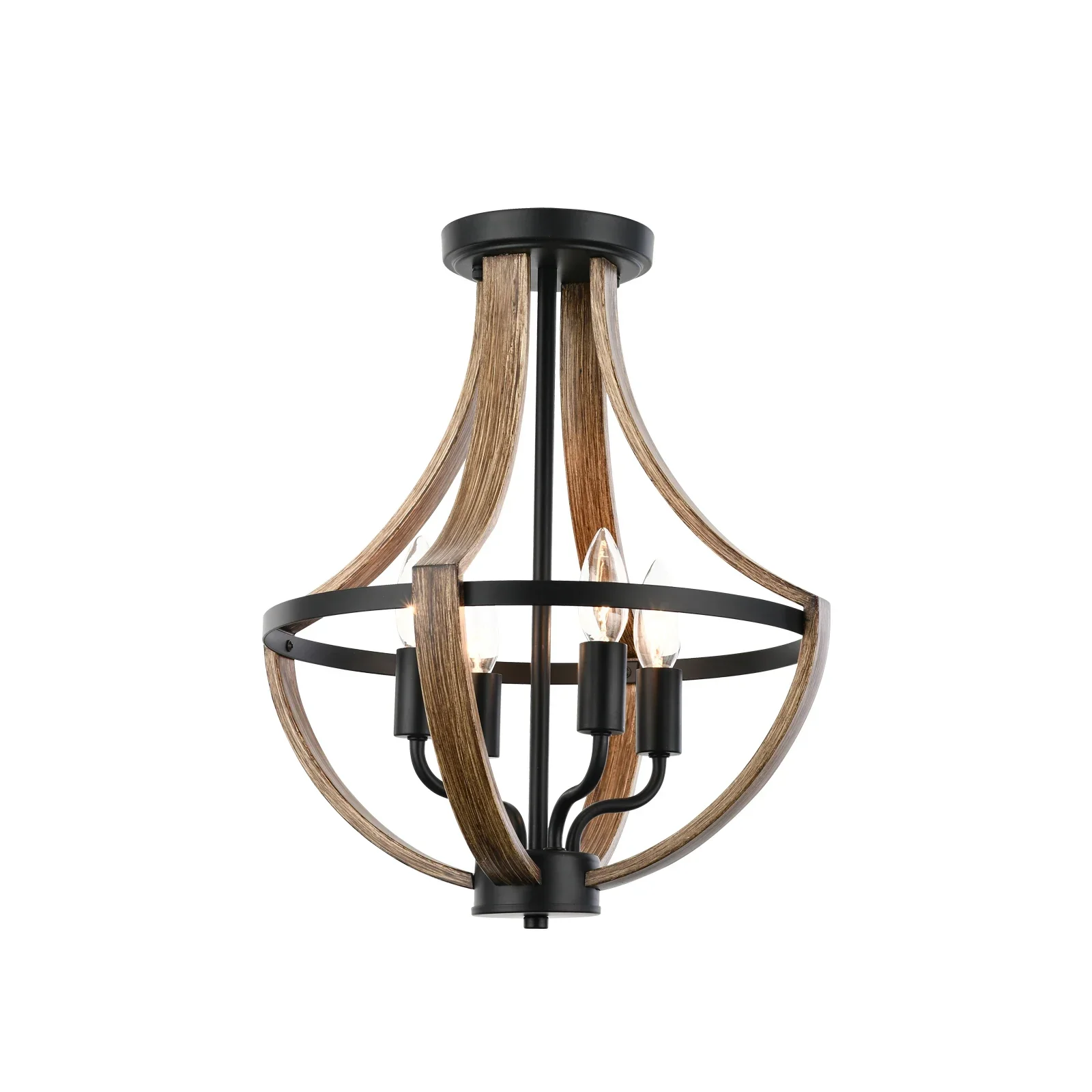 15" 4-Light Adjustable Height Pendant Lamp Convertible Vintage Flush Mount Ceiling light Fixture Dinner Room