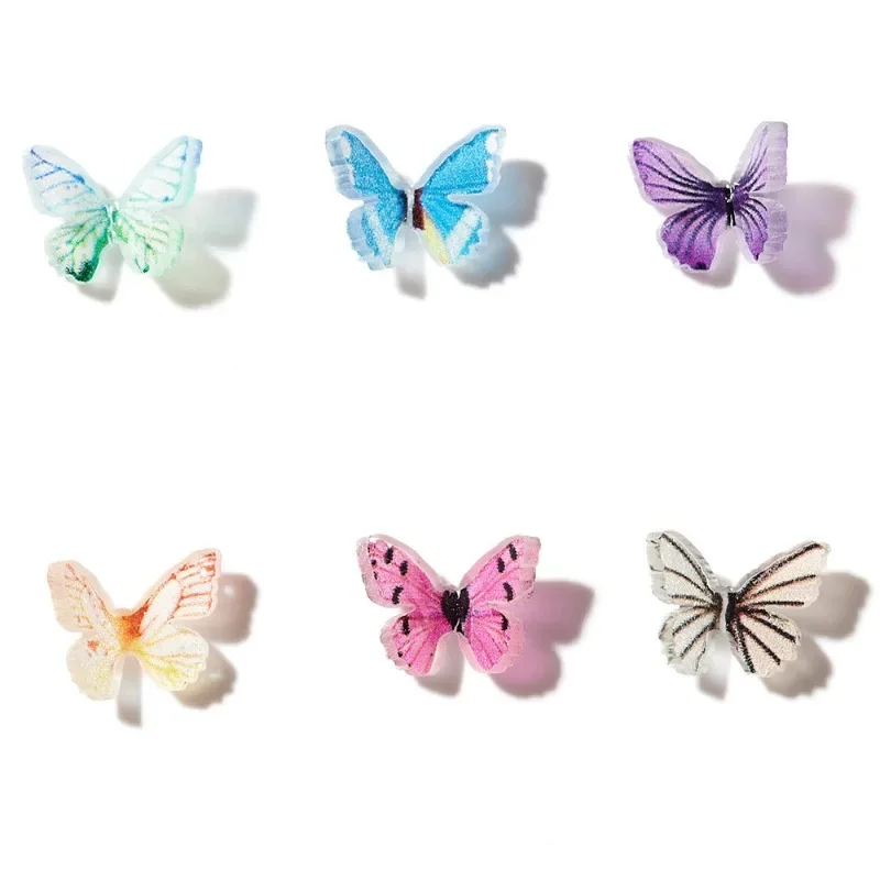 

20Pcs New Cute Mini 7*9mm Butterfly Series Resin Figurine Flatback Ornament Jewelry Making Manicure Hairwear Accessories