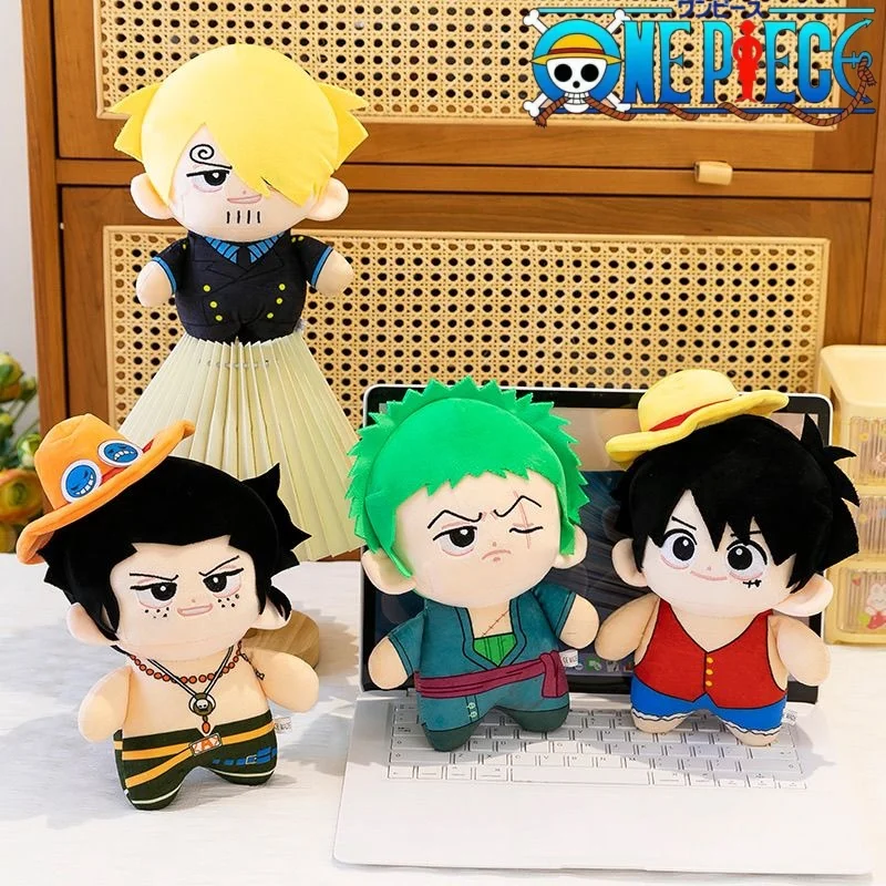 Anime One Piece dibujos animados lindo Sanji, Luffy, Zoro muñecos de algodón juguetes de peluche, figuritas, almohadas, regalos para hombres y mujeres en vacaciones