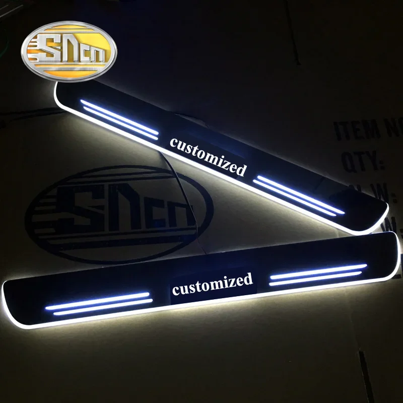 Customized Acrylic Moving LED Welcome Pedal Car Scuff Plate Pedal Door Sill Pathway Light 2pcs or 4pcs