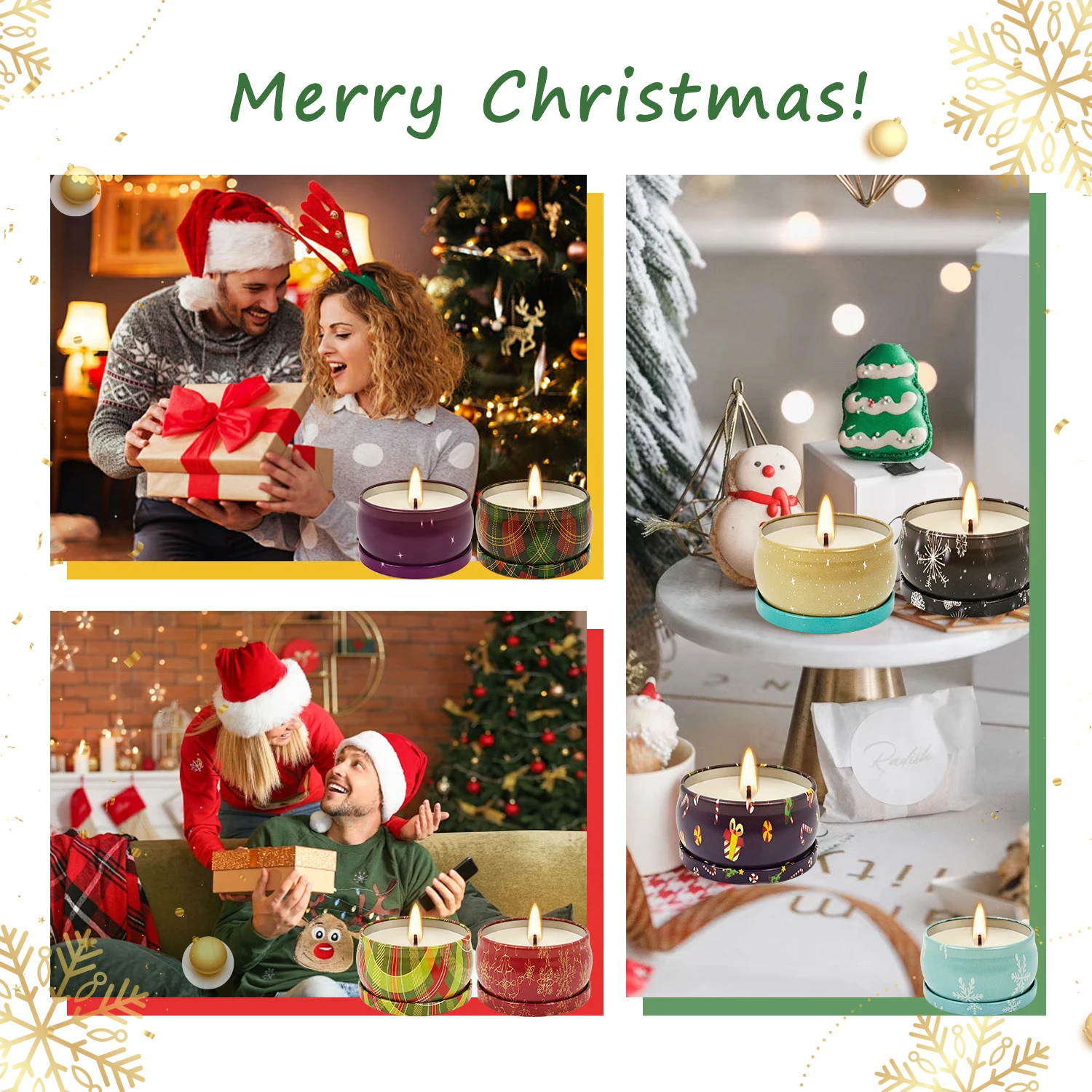 6/12packs of scented candles, Christmas candles, candles, 2.5 ounces (about 70.9 grams) scented candles, Christmas gifts, gifts