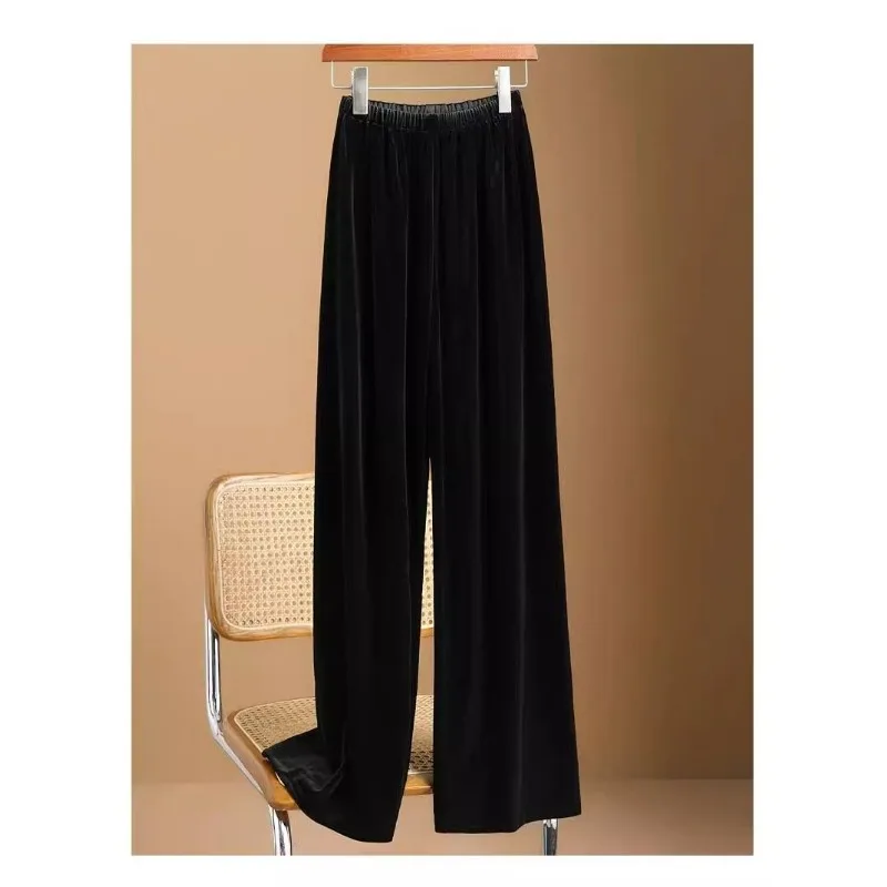 Gold Velvet Wide-leg Women's New Autumn and Winter Loose High Waist Mopping Draped Straight-leg Casual Pants