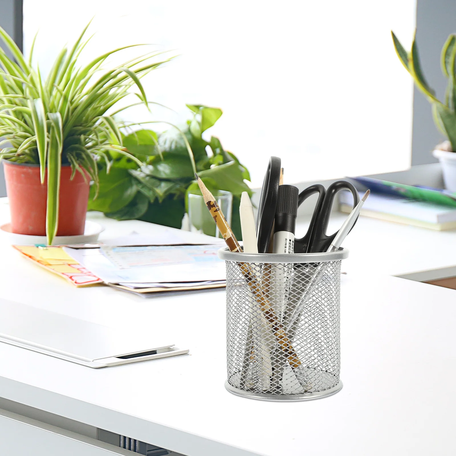 

1 Set Mesh Pen Holder Multi-Function Desktop Organizer Iron Pencil Storage Cup Office Accessories Large Capacity Pen Holders For
