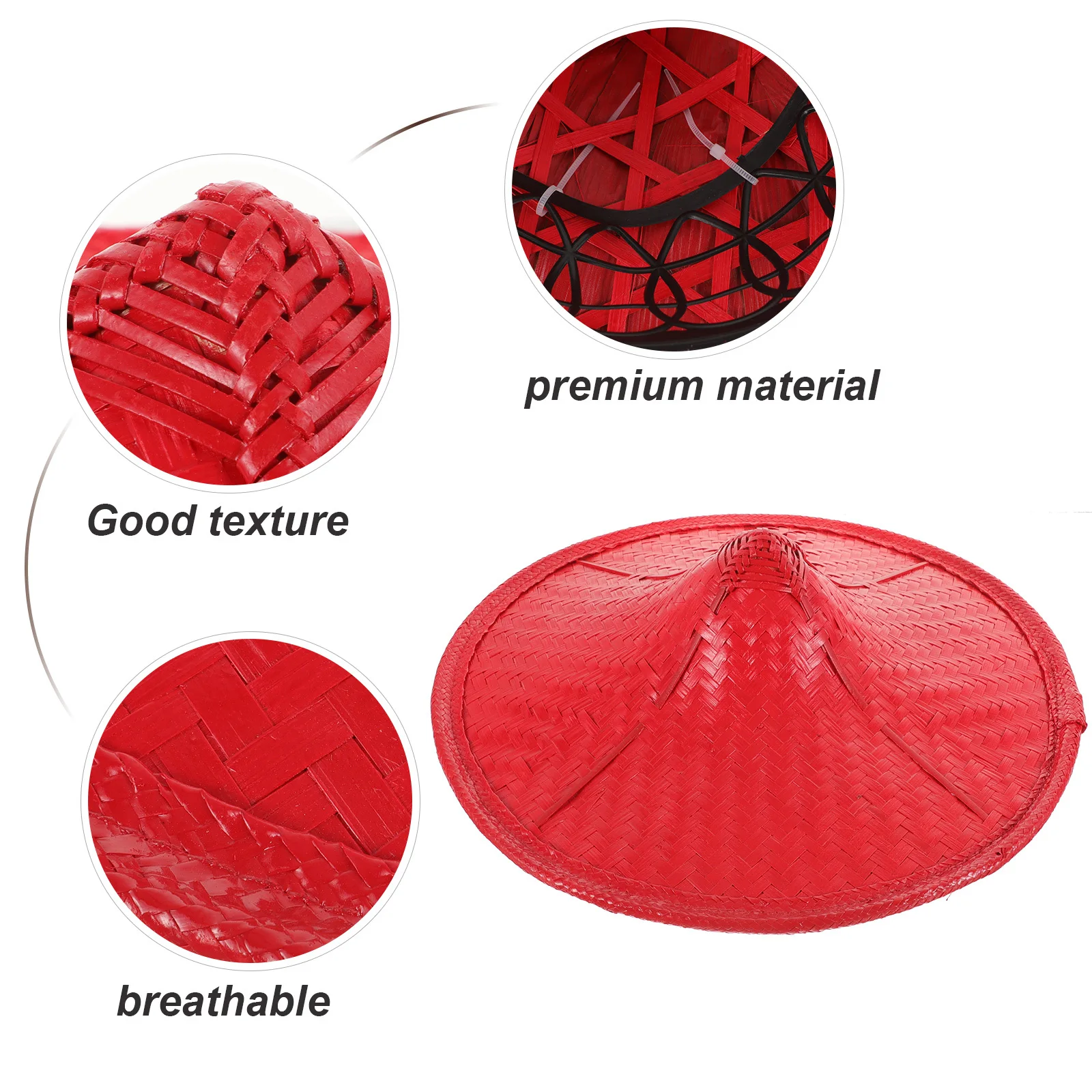 قبعة نينجا يابانية مخروطية الشكل من الخيزران لأداء مرحلة الحفلات والحماية من الشمس قبعة آسيوية مزخرفة خفيفة الوزن وقابلة للتعديل