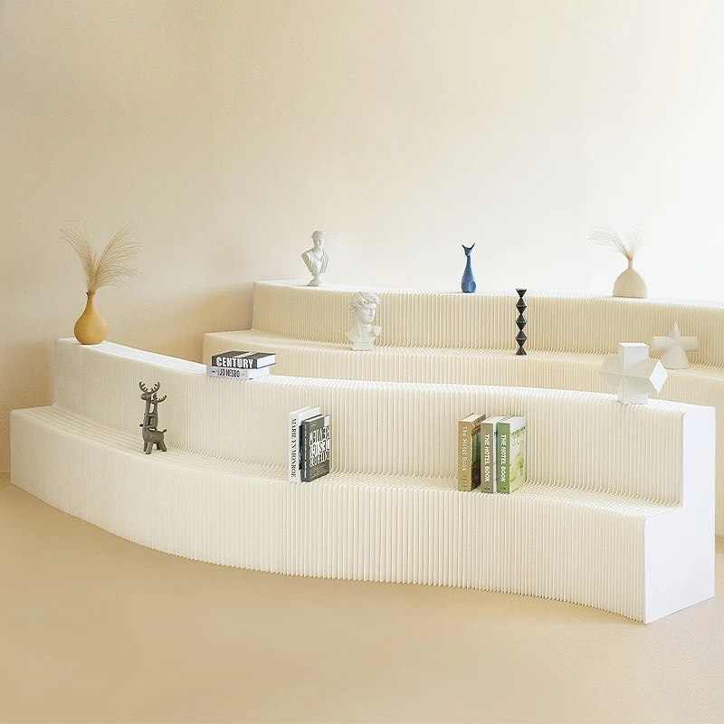 Long display stand, commercial exhibition stand foldable, floor rack movable window table