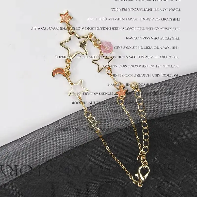 New Popular Simple 1PCS Star-Moon Simple Bracelet For Women&Girls Adjustable Link Chain Bracelet Fashion Jewelry Wholesale